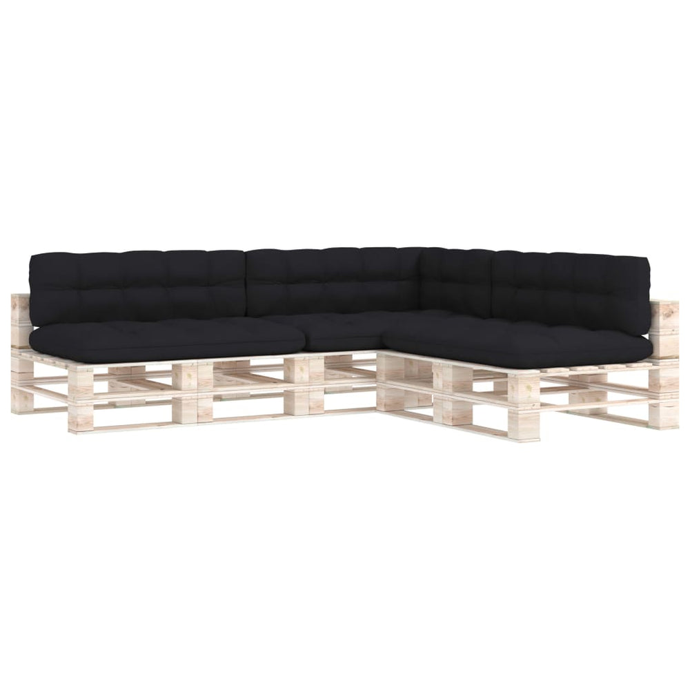 vidaXL Coussins de canapé palette 7 pcs Noir