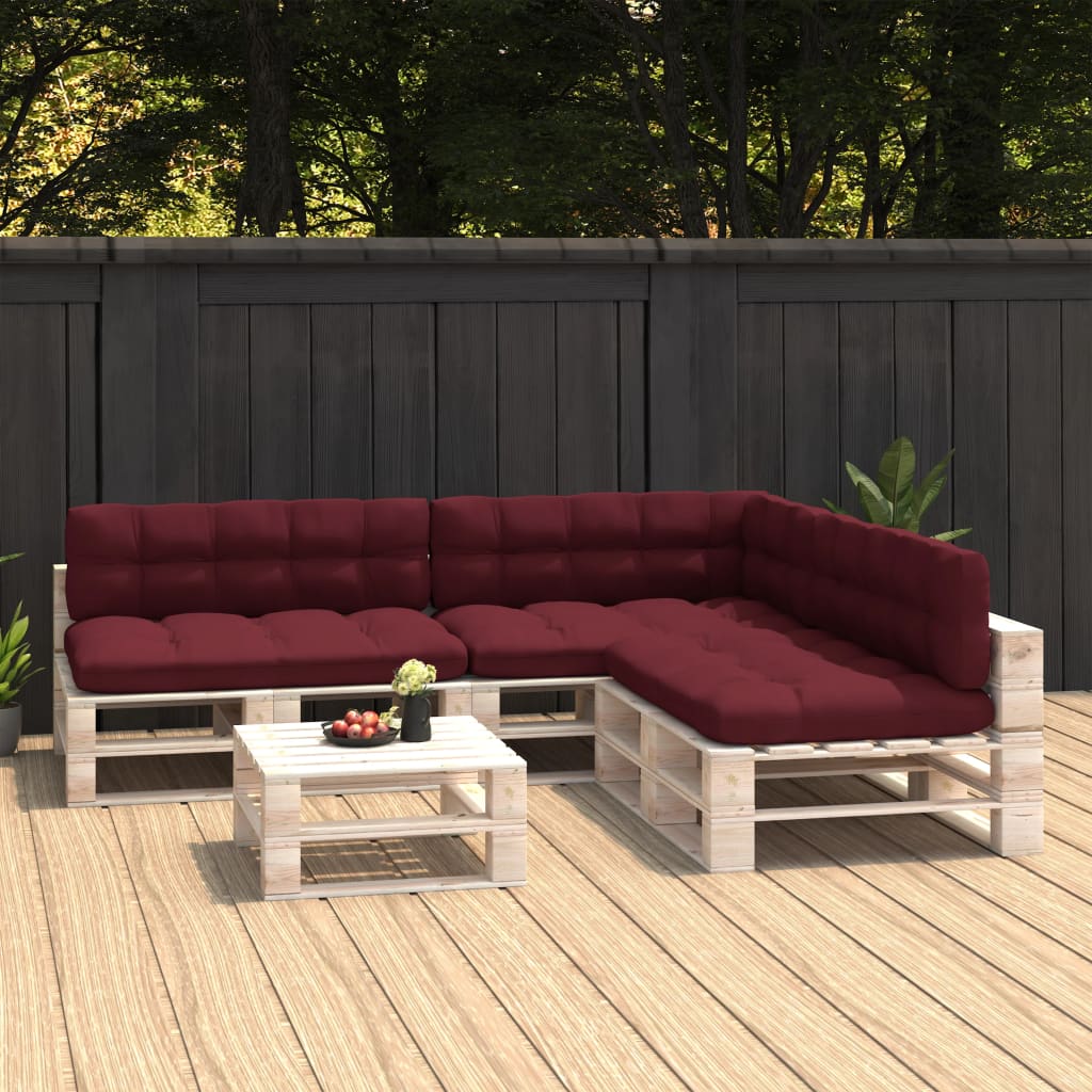 Palettensofa-Kissen 7 Stk. Weinrot