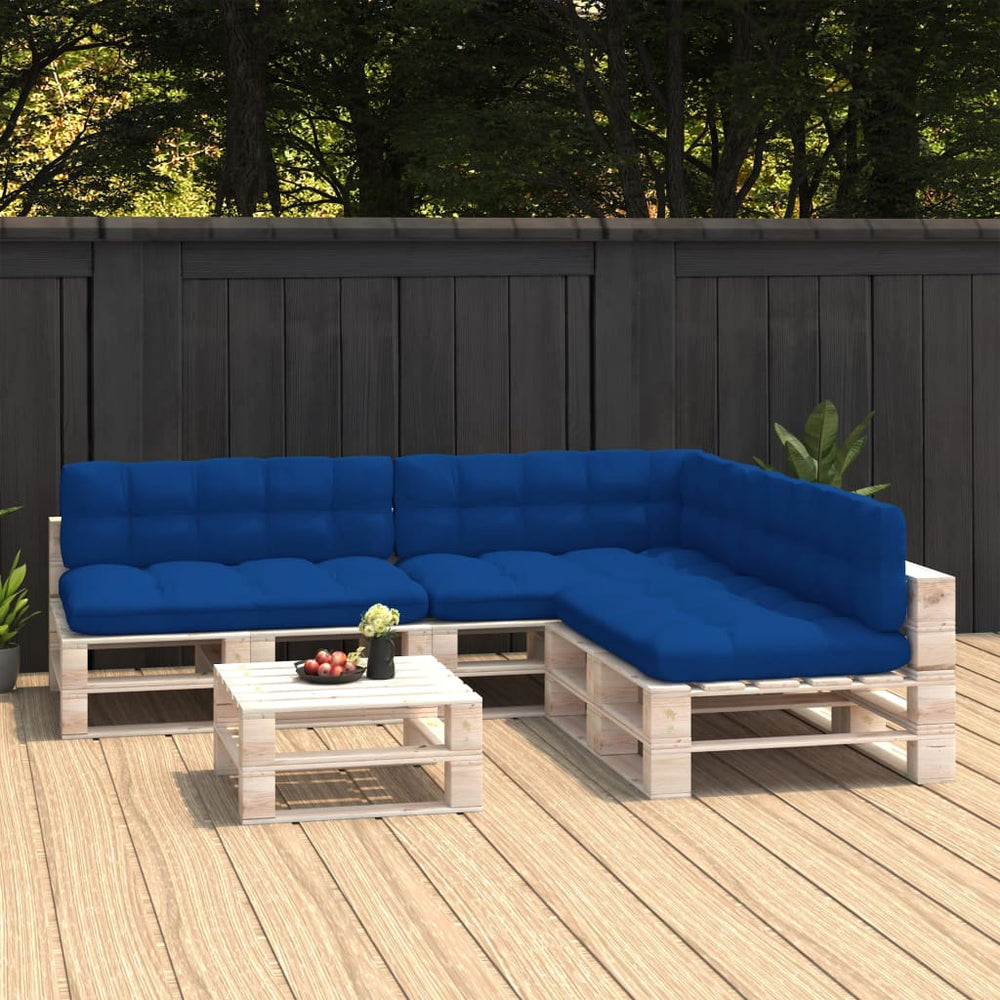 vidaXL Coussins de palette 7 pcs Bleu roi