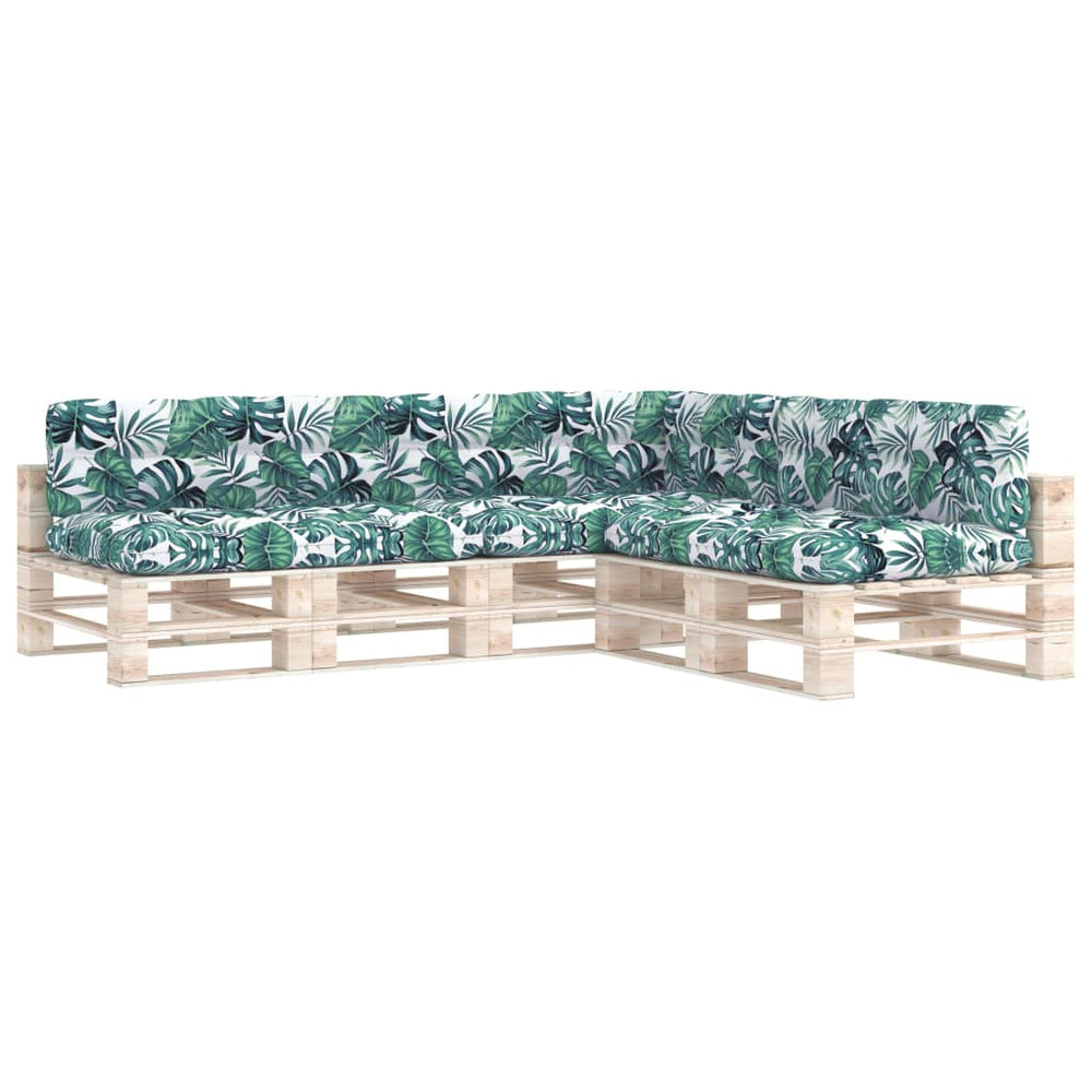 vidaXL Coussins de canapé-palette 7 pcs Motif feuilles