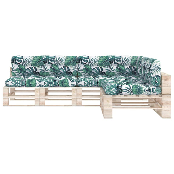 Palettensofa-Auflagen 7 Stk. Blattmuster