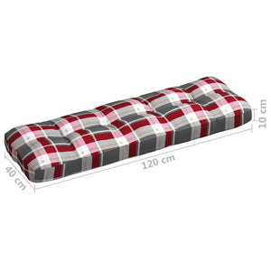 Palettensofa-Auflagen 7 Stk. Rot Karomuster