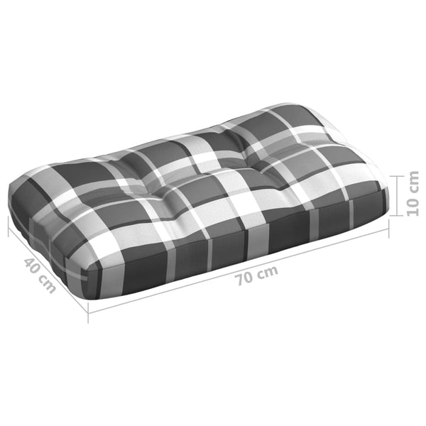 Palettensofa-Auflagen 7 Stk. Grau Karomuster