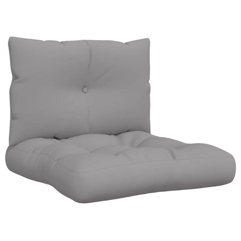 vidaXL Coussins pour palettes 2 pcs Gris Tissu