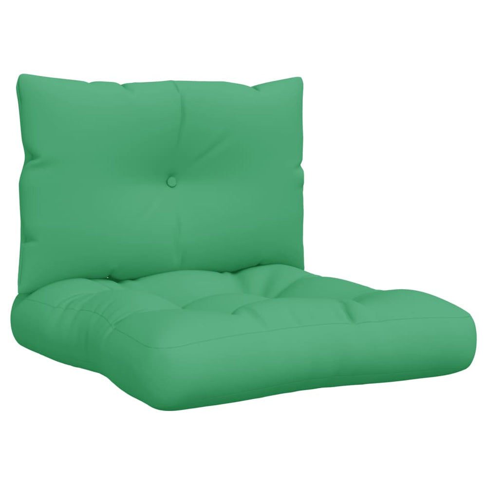 vidaXL Coussins de palette 2 pcs Vert Tissu