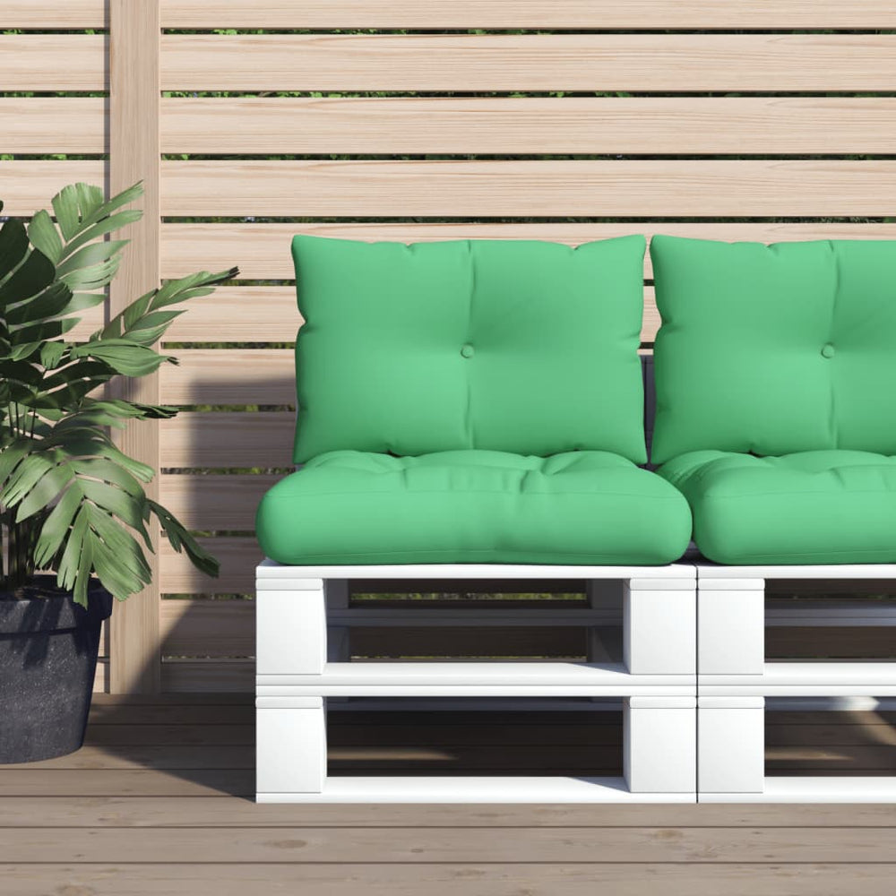 vidaXL Coussins de palette 2 pcs Vert Tissu
