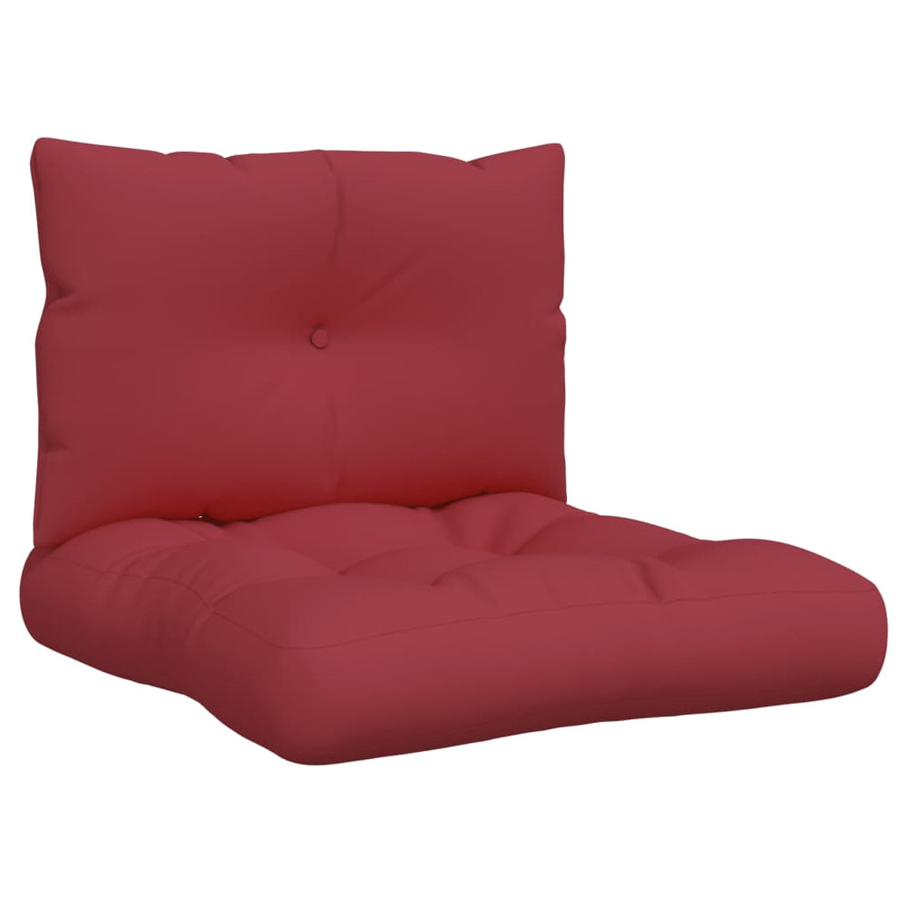 vidaXL Coussins de palette 2 pcs. Tissu Rouge bordeaux