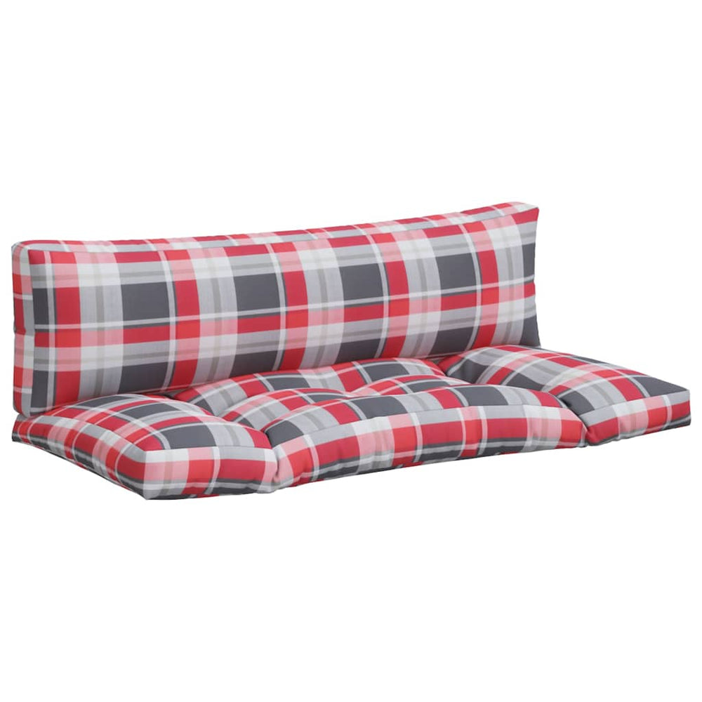 vidaXL Coussins pour palette 2 pcs Rouge à carreaux Tissu