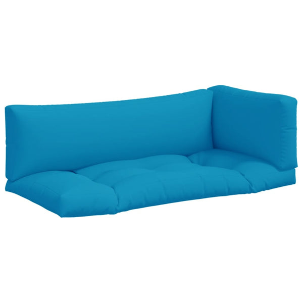 Palettenkissen 3-tlg. Blau Stoff