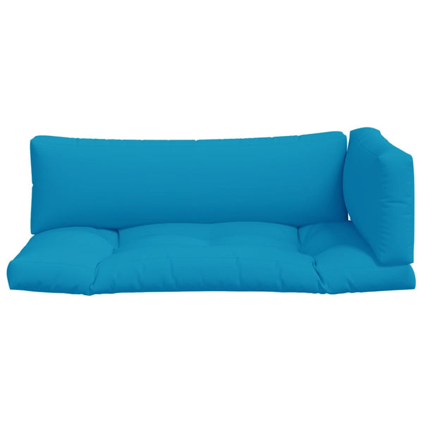 Palettenkissen 3-tlg. Blau Stoff