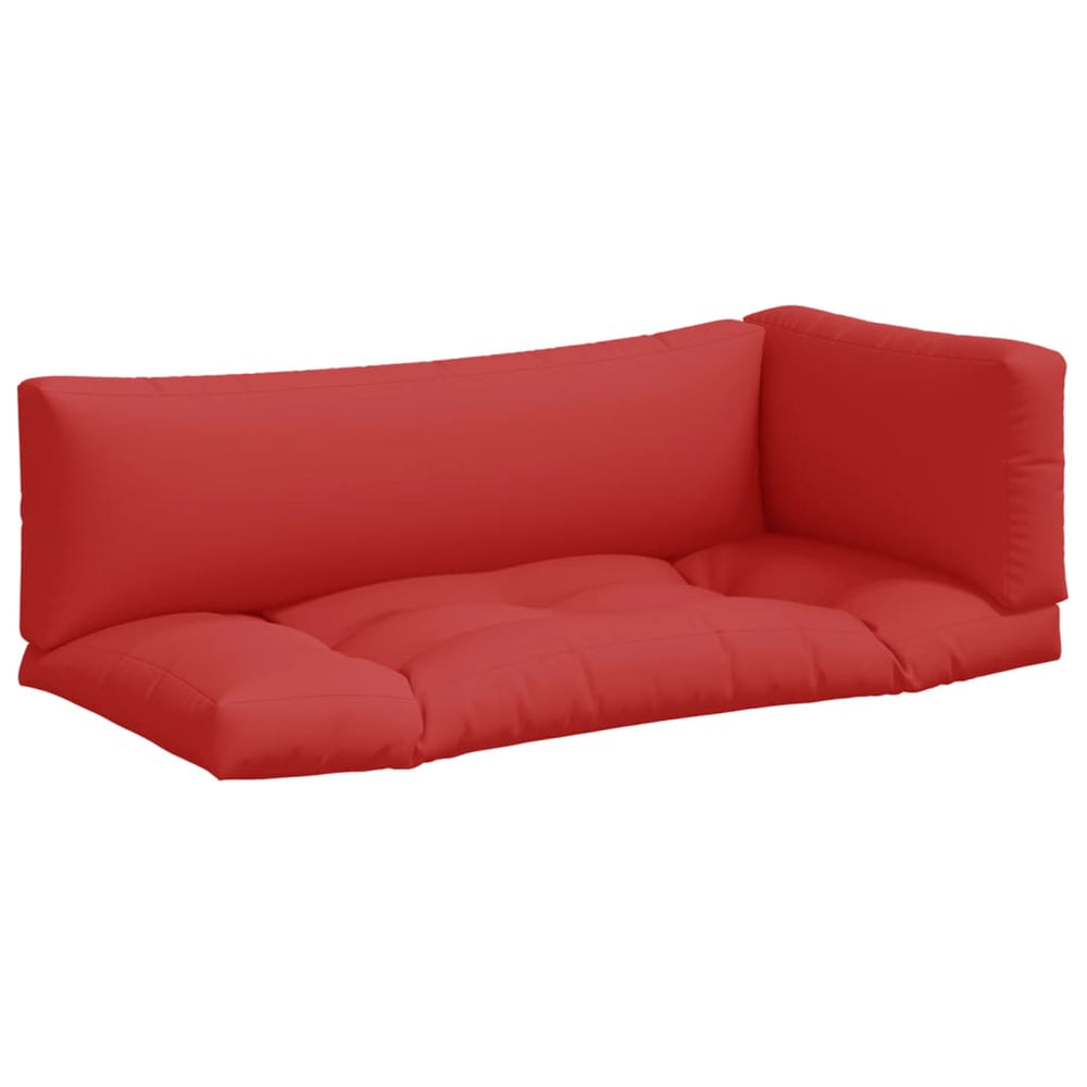 vidaXL Coussins pour palette 3 pcs Rouge Tissu