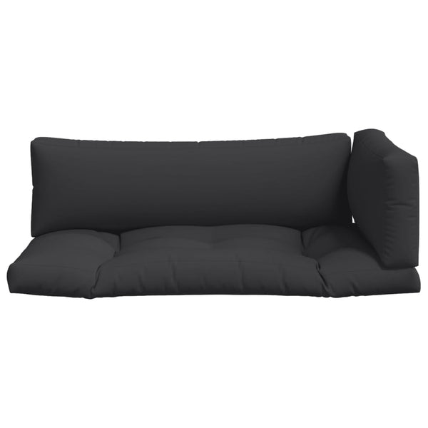 Palettenkissen 3-tlg. Schwarz Stoff