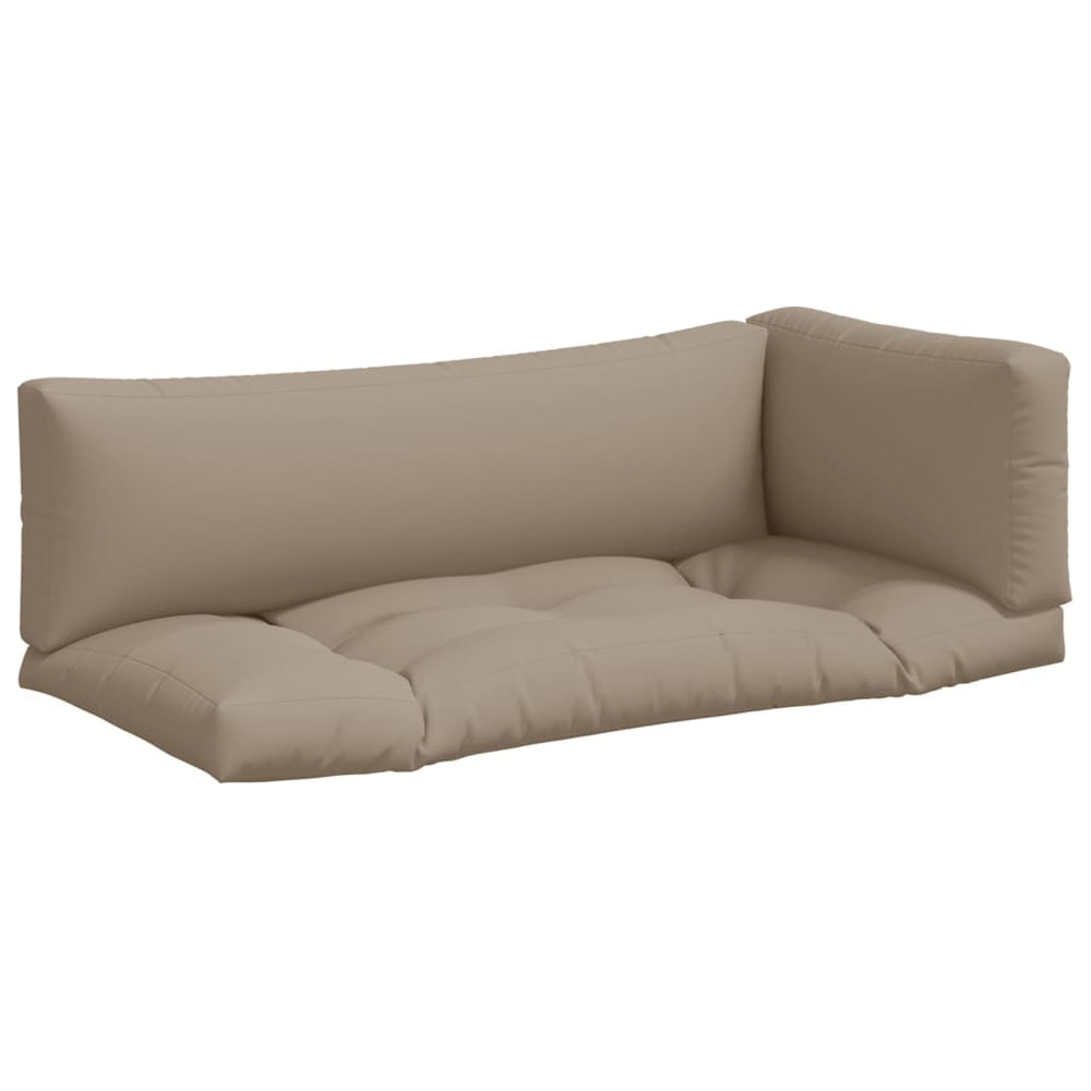 vidaXL Coussins de palette 3 pcs Taupe Tissu