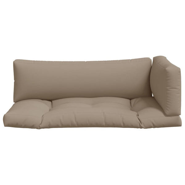 Palettenkissen 3-tlg. Taupe Stoff