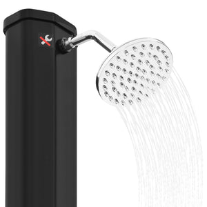 35L Solar Dusche mit Duschkopf und Wasserhahn - Schwarz