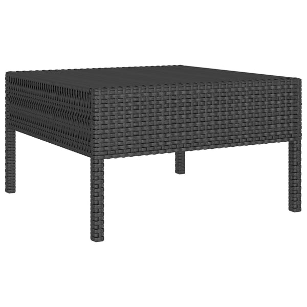 9-tlg. Garten-Lounge-Set mit Auflagen Poly Rattan Grau