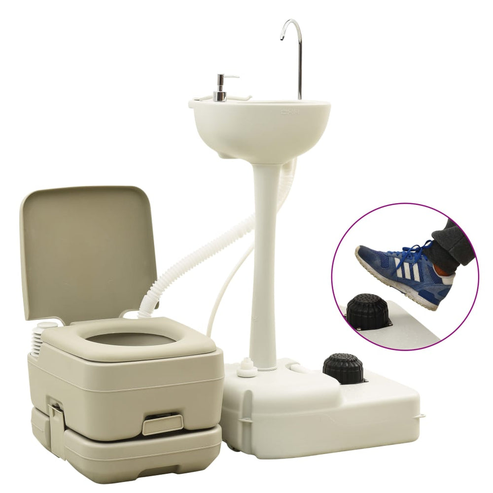Tragbare Campingtoilette & Waschbecken Kombination