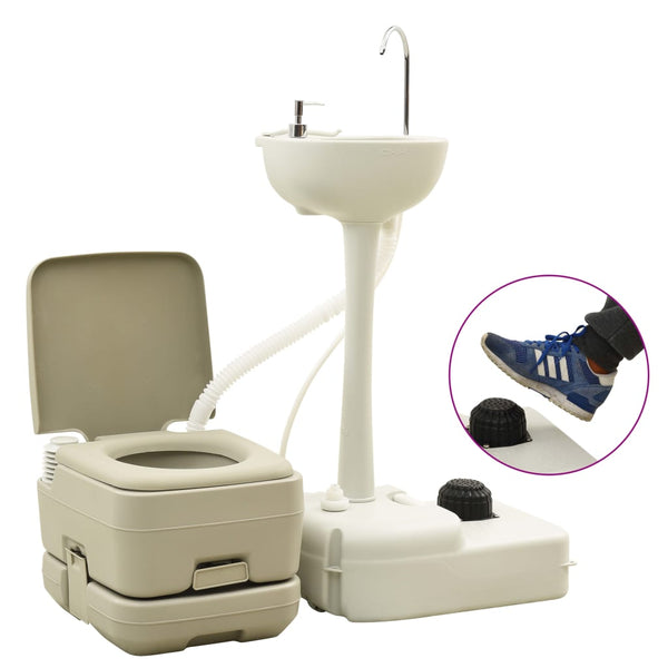 Tragbare Campingtoilette & Waschbecken Kombination