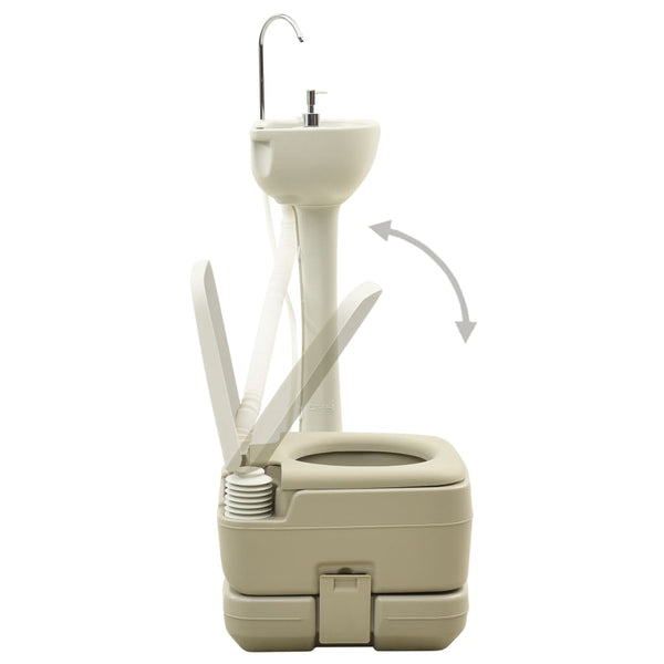Tragbare Campingtoilette & Waschbecken Kombination