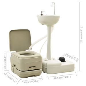 Tragbare Campingtoilette & Waschbecken Kombination