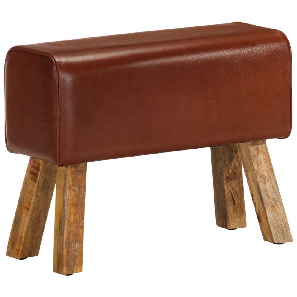 Echtleder Sitzbank Turnbock Design Braun 58cm