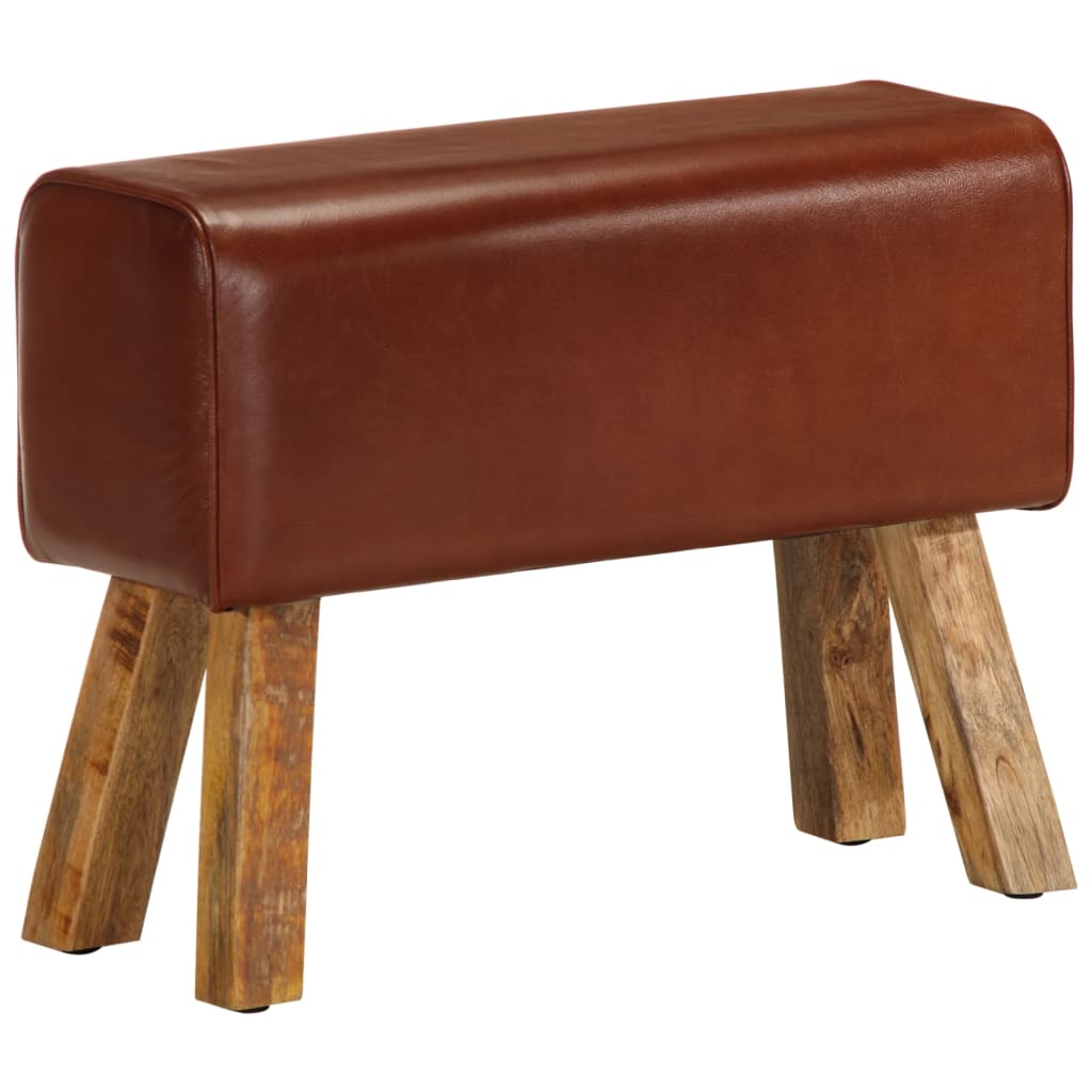 Echtleder Sitzbank Turnbock Design Braun 58cm