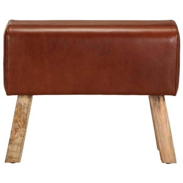 Echtleder Sitzbank Turnbock Design Braun 58cm