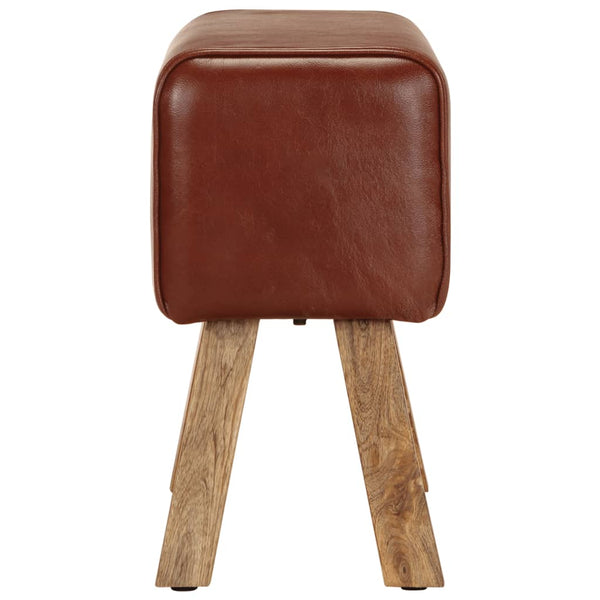 Echtleder Sitzbank Turnbock Design Braun 58cm