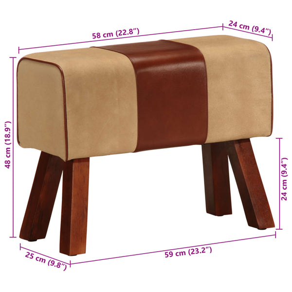 Sitzbank Turnbock Design Braun Echtleder
