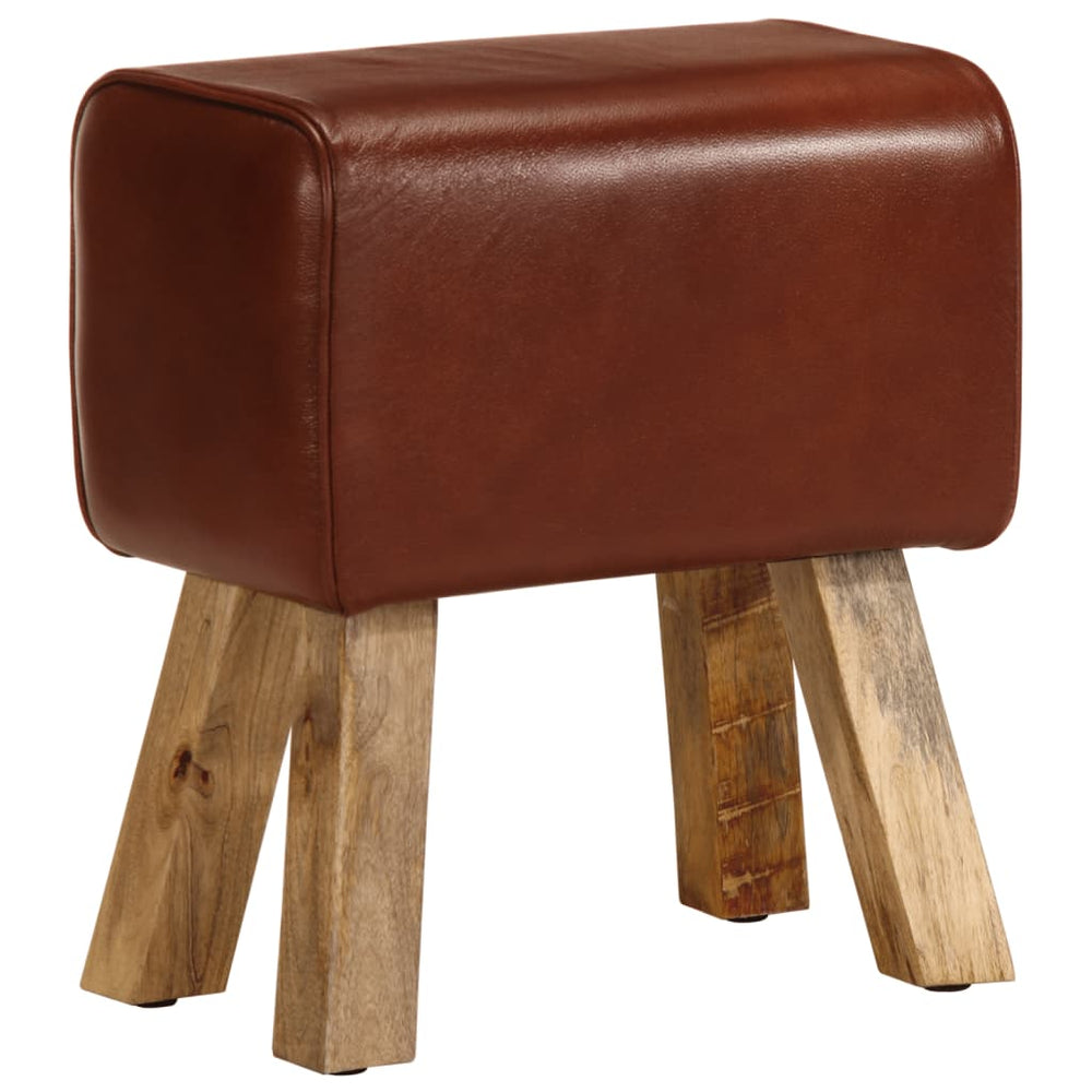 Echtleder Sitzbank Turnbock Design Braun 38cm