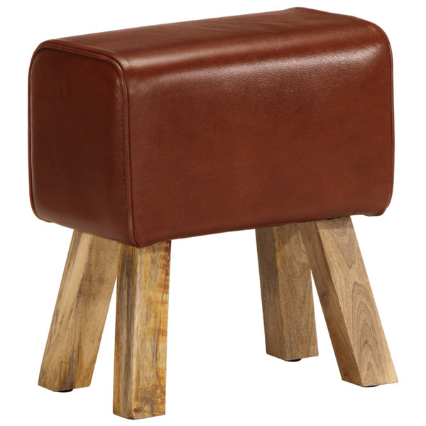 Echtleder Sitzbank Turnbock Design Braun 38cm
