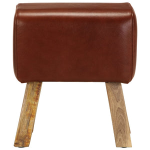Echtleder Sitzbank Turnbock Design Braun 38cm