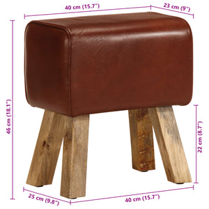 Echtleder Sitzbank Turnbock Design Braun 38cm
