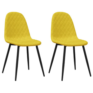 Senfgelbe Samt Esszimmerstühle, 2er-Set