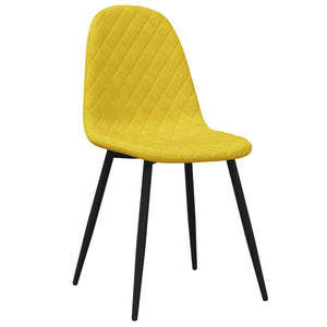 Senfgelbe Samt Esszimmerstühle, 2er-Set