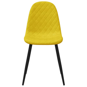 Senfgelbe Samt Esszimmerstühle, 2er-Set