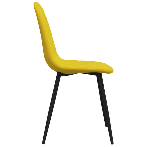 Senfgelbe Samt Esszimmerstühle, 2er-Set