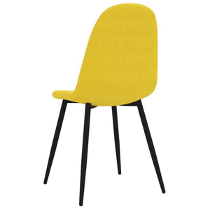 Senfgelbe Samt Esszimmerstühle, 2er-Set