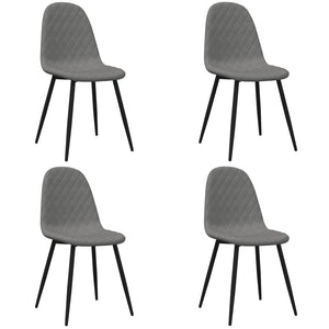 vidaXL Chaises de salle à manger 4 pcs Velours Gris clair