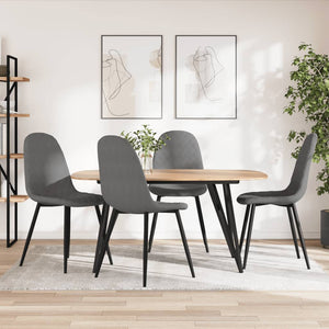 vidaXL Chaises de salle à manger 4 pcs Velours Gris clair