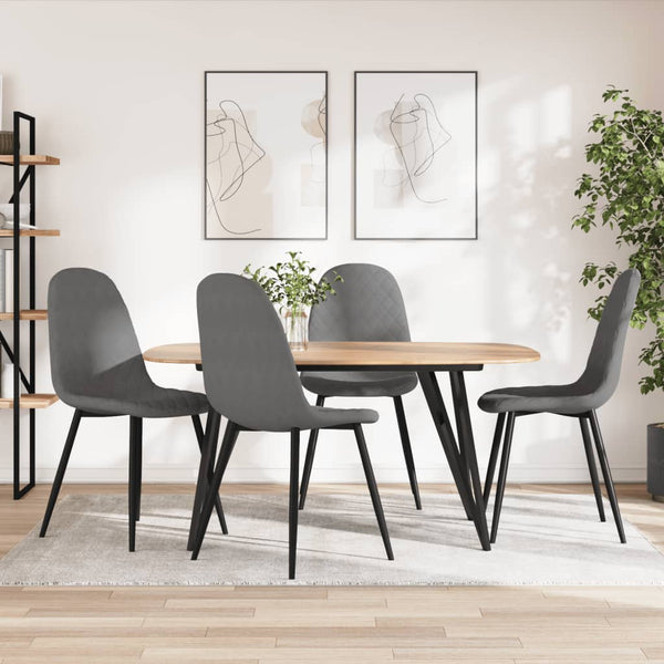 vidaXL Chaises de salle à manger 4 pcs Velours Gris clair