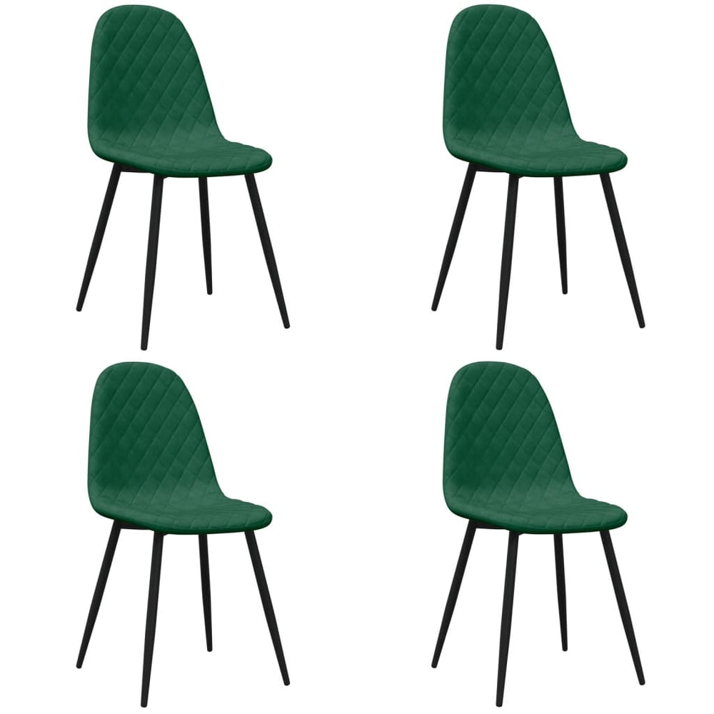 Esszimmerstühle 4er Set Dunkelgrün Samt