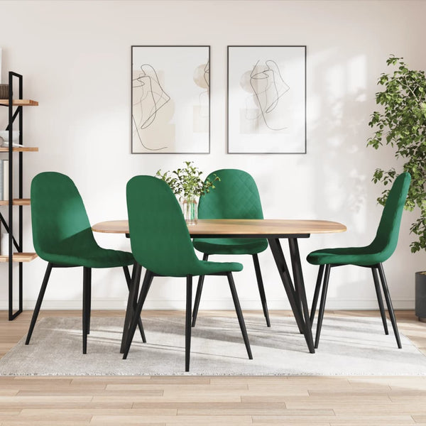 vidaXL Chaises de salle à manger 4 pcs Vert foncé Velours