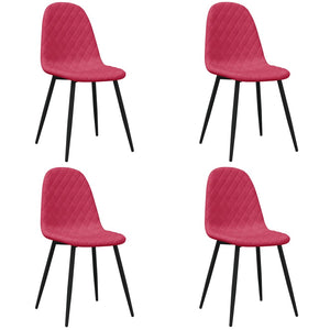 vidaXL Chaises de salle à manger 4 pcs Velours Rouge bordeaux