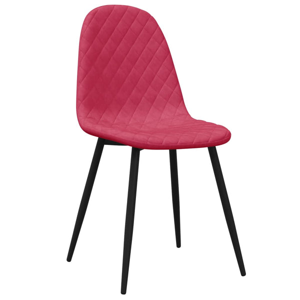 vidaXL Chaises de salle à manger 4 pcs Velours Rouge bordeaux
