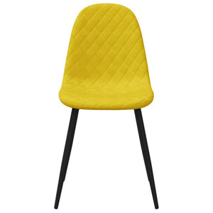 Senfgelbe Samt Esszimmerstühle, 4er-Set