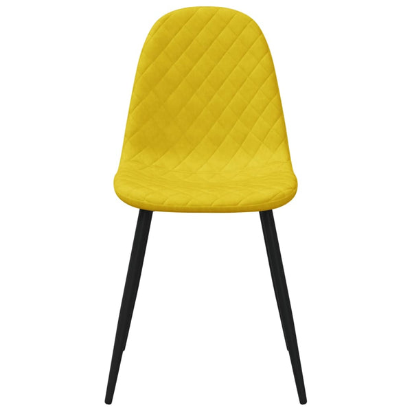 Senfgelbe Samt Esszimmerstühle, 4er-Set