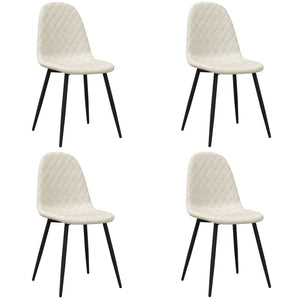 vidaXL Chaises de salle à manger 4 pcs Crème velours