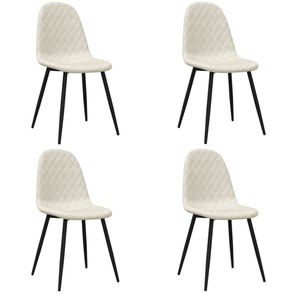 vidaXL Chaises de salle à manger 4 pcs Crème velours