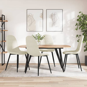 vidaXL Chaises de salle à manger 4 pcs Crème velours